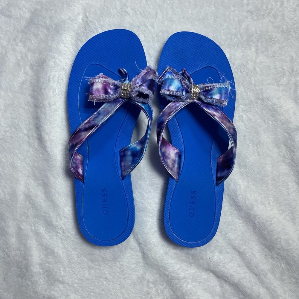 GUESS Blue and Purple Women's Flip Flops